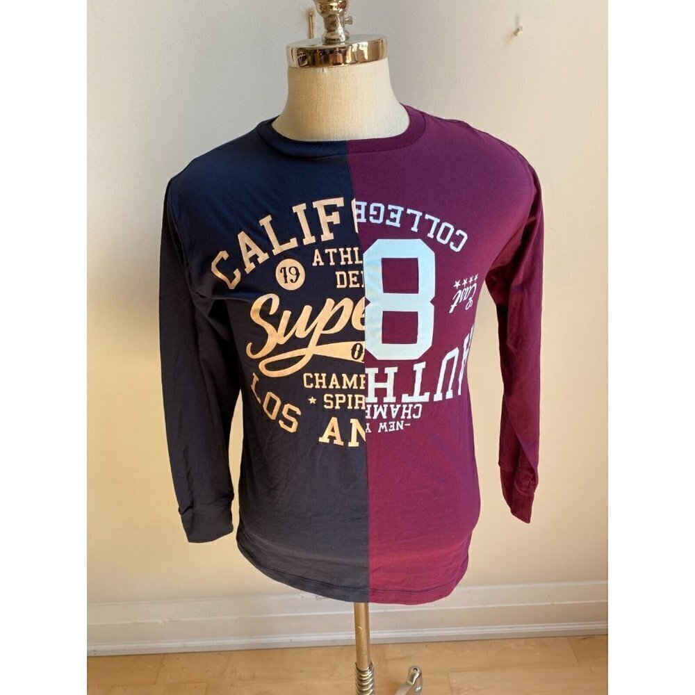 Bp Top Mens long sleeve tshirt university color block varsity